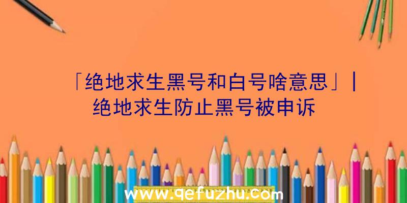 「绝地求生黑号和白号啥意思」|绝地求生防止黑号被申诉